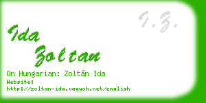 ida zoltan business card